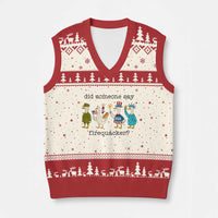Funny Duck 4th Of July V-Neck Knit Sweater Vest Did Someone Say Firequacker