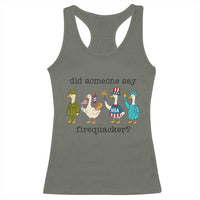 Funny Duck 4th Of July Racerback Tank Top Did Someone Say Firequacker