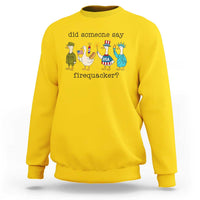 Funny Duck 4th Of July Sweatshirt Did Someone Say Firequacker