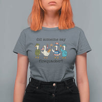 Funny Duck 4th Of July T Shirt For Women Did Someone Say Firequacker