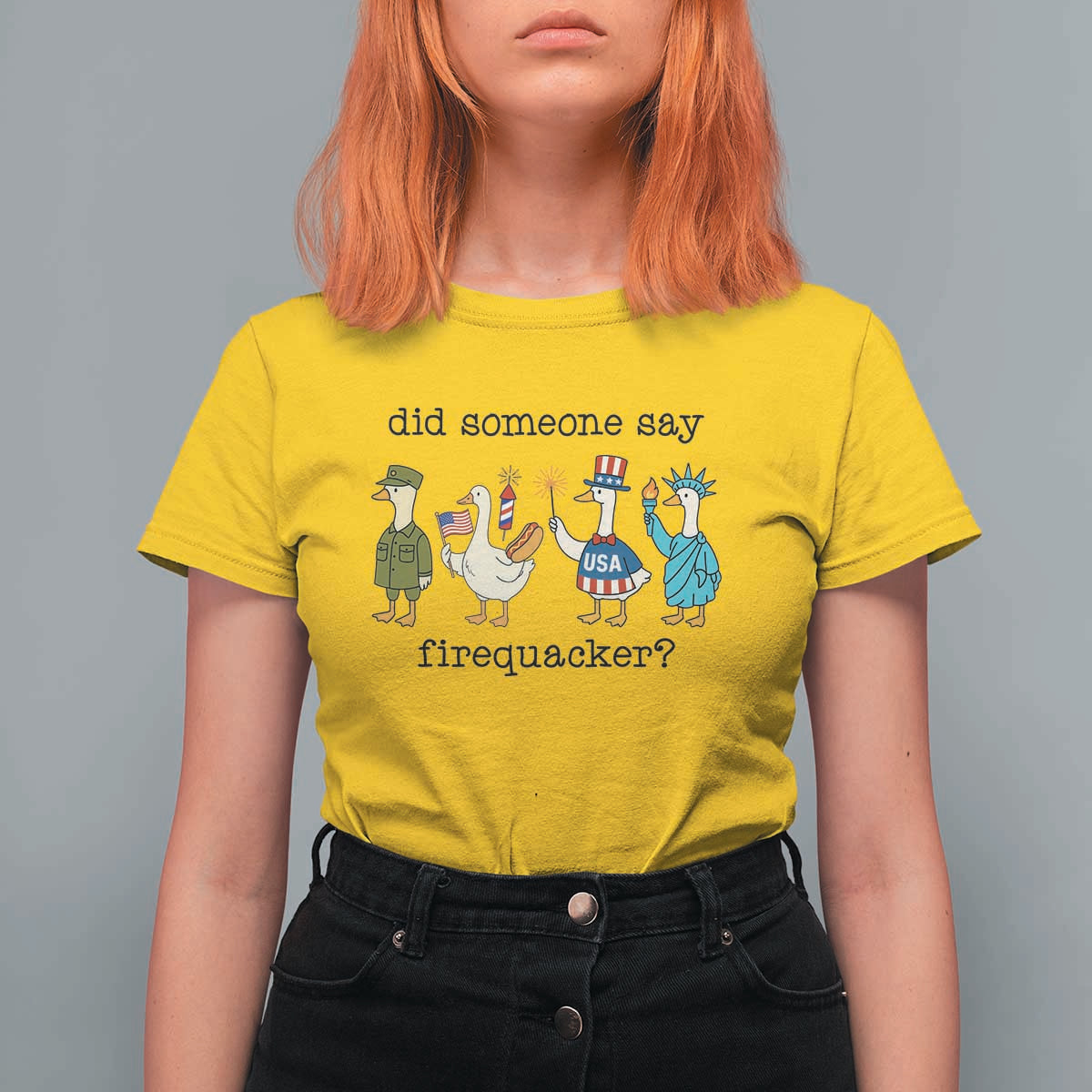 Funny Duck 4th Of July T Shirt For Women Did Someone Say Firequacker