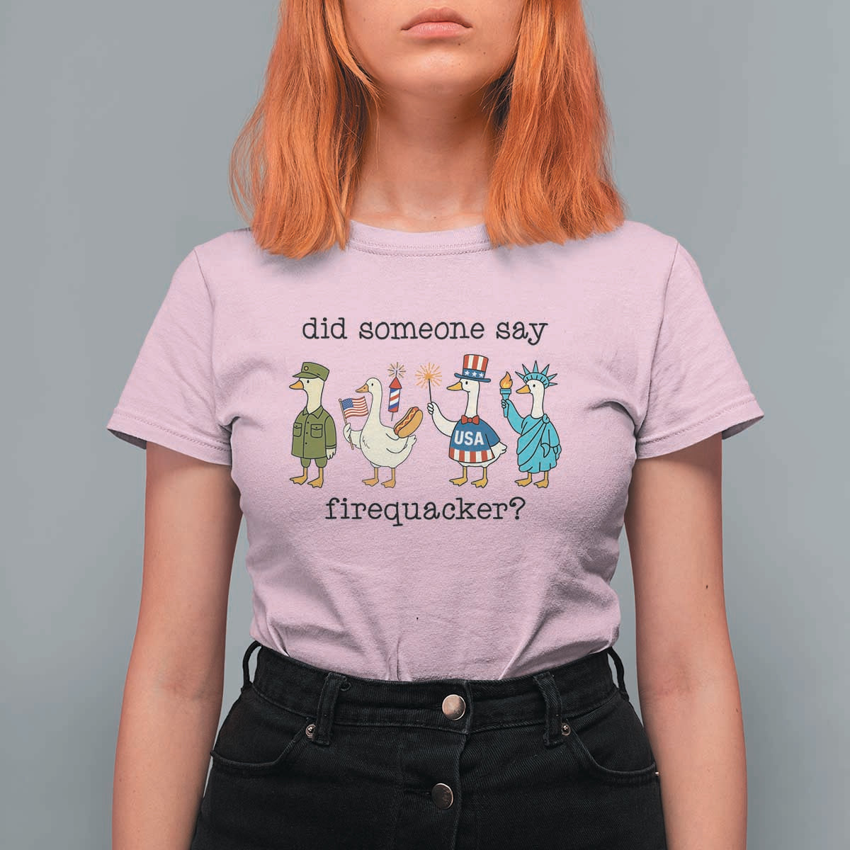 Funny Duck 4th Of July T Shirt For Women Did Someone Say Firequacker