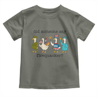 Funny Duck 4th Of July Toddler T Shirt Did Someone Say Firequacker