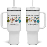 Funny Duck 4th Of July Tumbler With Handle Did Someone Say Firequacker