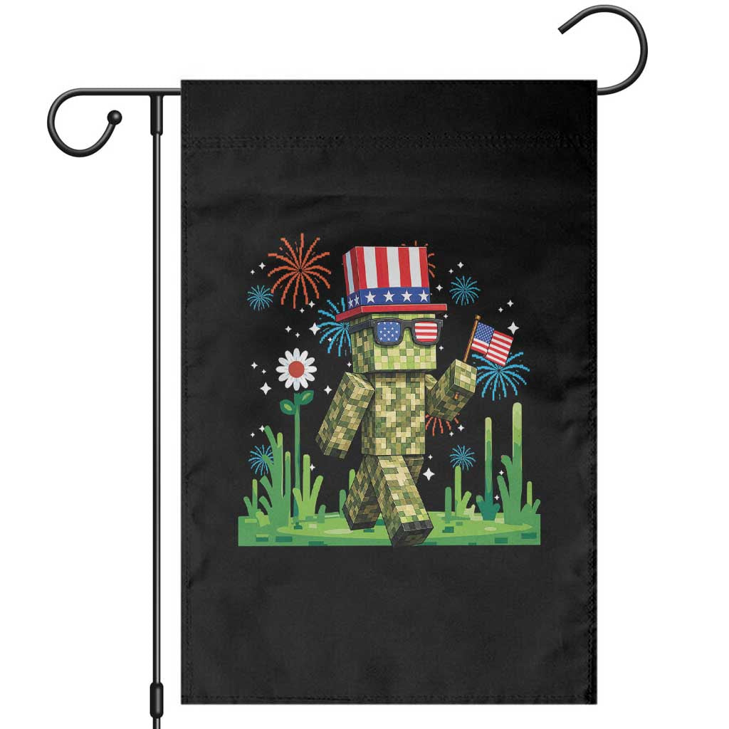4th Of July Gamer Garden Flag Pixel Art US Flag Gaming