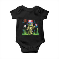 4th Of July Gamer Baby Onesie Pixel Art US Flag Gaming
