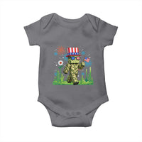 4th Of July Gamer Baby Onesie Pixel Art US Flag Gaming
