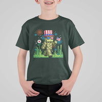 4th Of July Gamer T Shirt For Kid Pixel Art US Flag Gaming