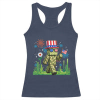 4th Of July Gamer Racerback Tank Top Pixel Art US Flag Gaming