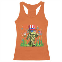 4th Of July Gamer Racerback Tank Top Pixel Art US Flag Gaming