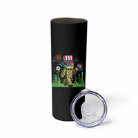 4th Of July Gamer Skinny Tumbler Pixel Art US Flag Gaming