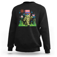 4th Of July Gamer Sweatshirt Pixel Art US Flag Gaming