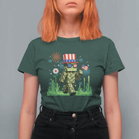 4th Of July Gamer T Shirt For Women Pixel Art US Flag Gaming