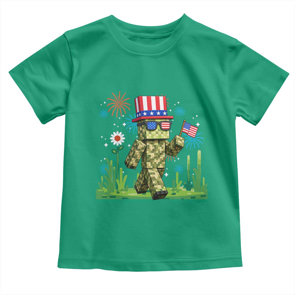 4th Of July Gamer Toddler T Shirt Pixel Art US Flag Gaming