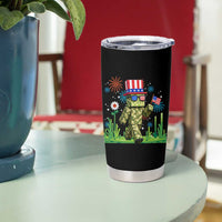 4th Of July Gamer Tumbler Cup Pixel Art US Flag Gaming