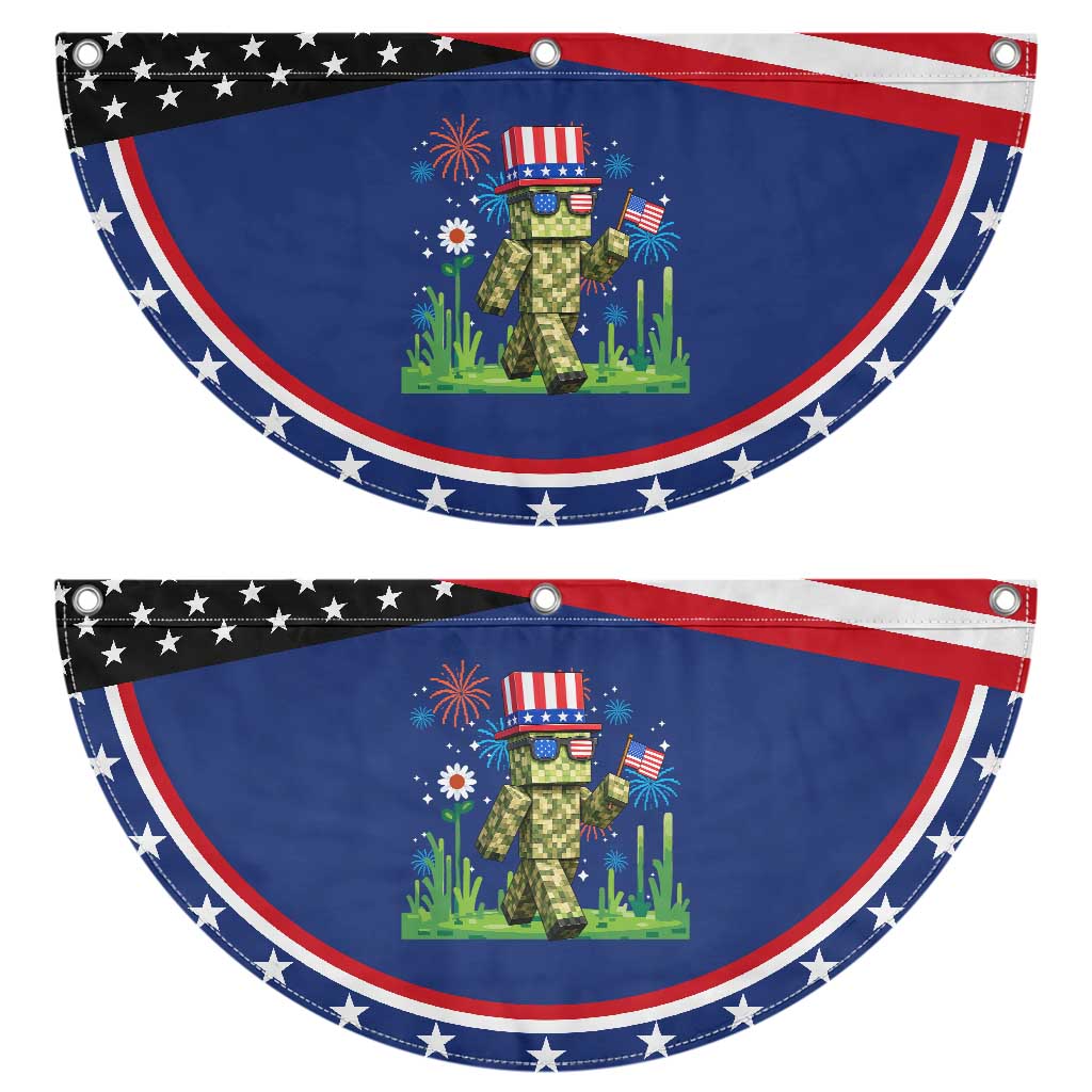 4th Of July Gamer Patriotic Fan Flag Pixel Art US Flag Gaming