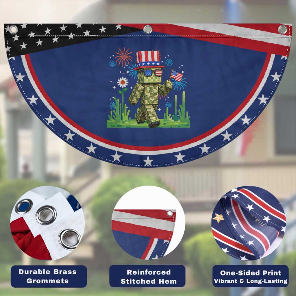4th Of July Gamer Patriotic Fan Flag Pixel Art US Flag Gaming
