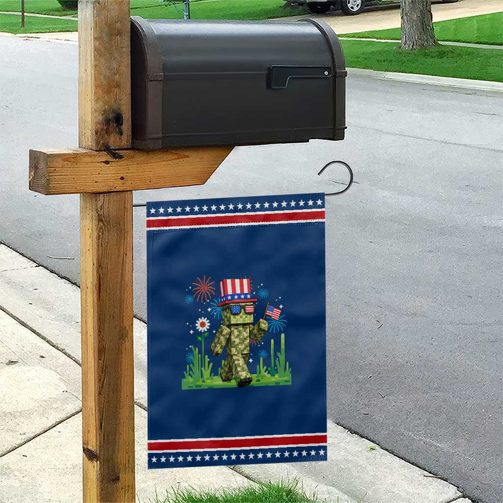 4th Of July Gamer Patriotic Garden Flag Pixel Art US Flag Gaming