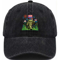 4th Of July Gamer Washed Cotton Baseball Cap Pixel Art US Flag Gaming