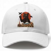 Funny Giant Cat Monster Roaring Tokyo Japan Baseball Cap