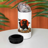 Catzilla 4 in 1 Can Cooler Tumbler Funny Giant Cat Monster Roaring Tokyo Japan