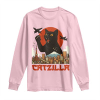Catzilla Long Sleeve Shirt Funny Giant Cat Monster Roaring Tokyo Japan - Wonder Print Shop