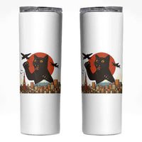 Catzilla Skinny Tumbler Funny Giant Cat Monster Roaring Tokyo Japan