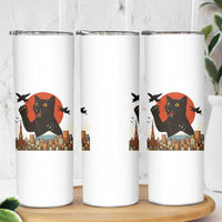 Catzilla Skinny Tumbler Funny Giant Cat Monster Roaring Tokyo Japan