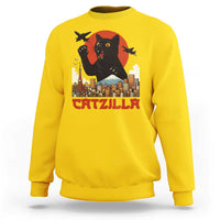 Catzilla Sweatshirt Funny Giant Cat Monster Roaring Tokyo Japan - Wonder Print Shop