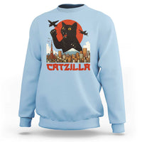 Catzilla Sweatshirt Funny Giant Cat Monster Roaring Tokyo Japan - Wonder Print Shop