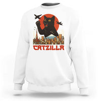 Catzilla Sweatshirt Funny Giant Cat Monster Roaring Tokyo Japan - Wonder Print Shop