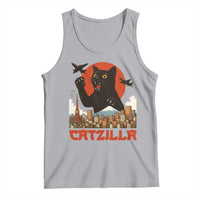 Catzilla Tank Top Funny Giant Cat Monster Roaring Tokyo Japan - Wonder Print Shop