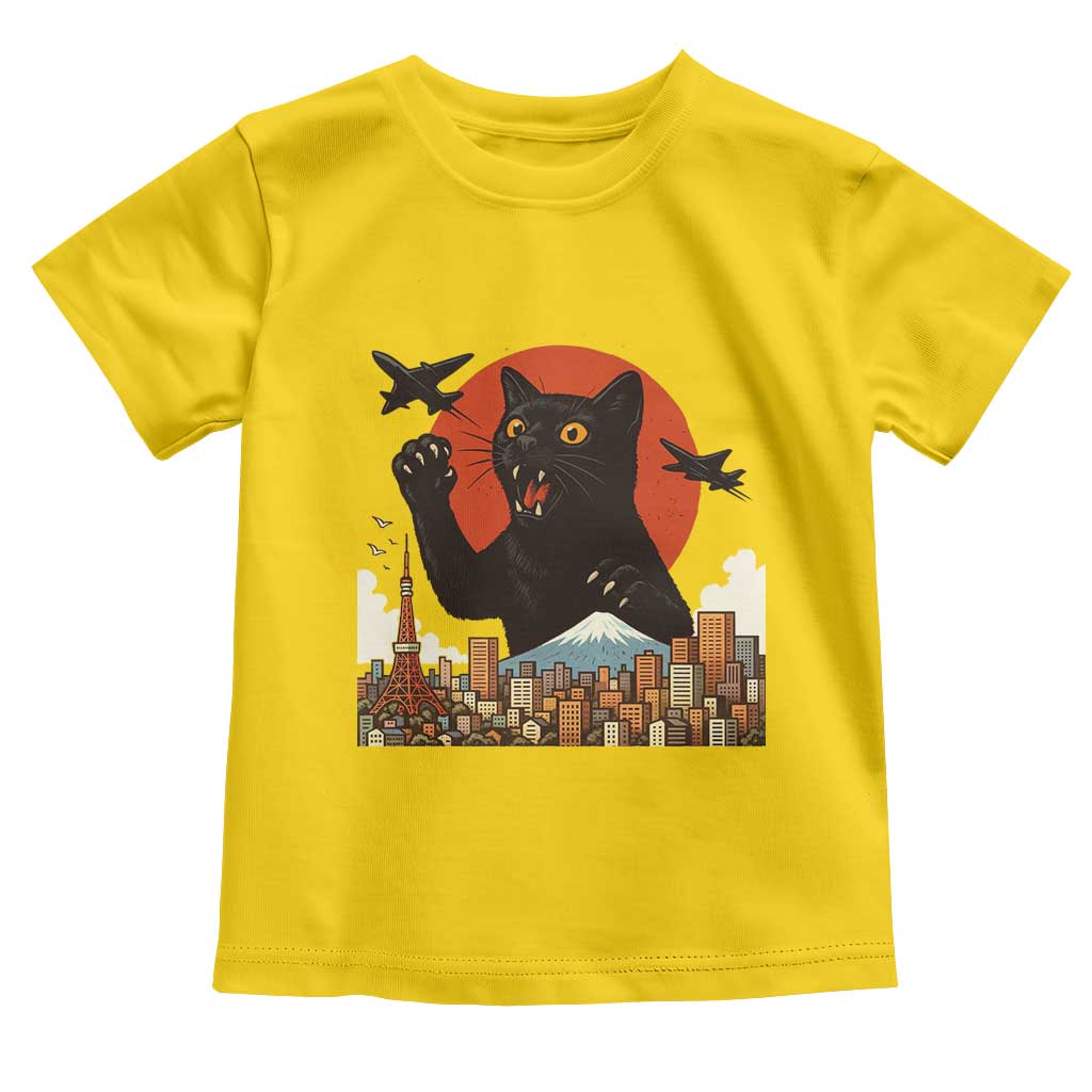Catzilla Toddler T Shirt Funny Giant Cat Monster Roaring Tokyo Japan - Wonder Print Shop