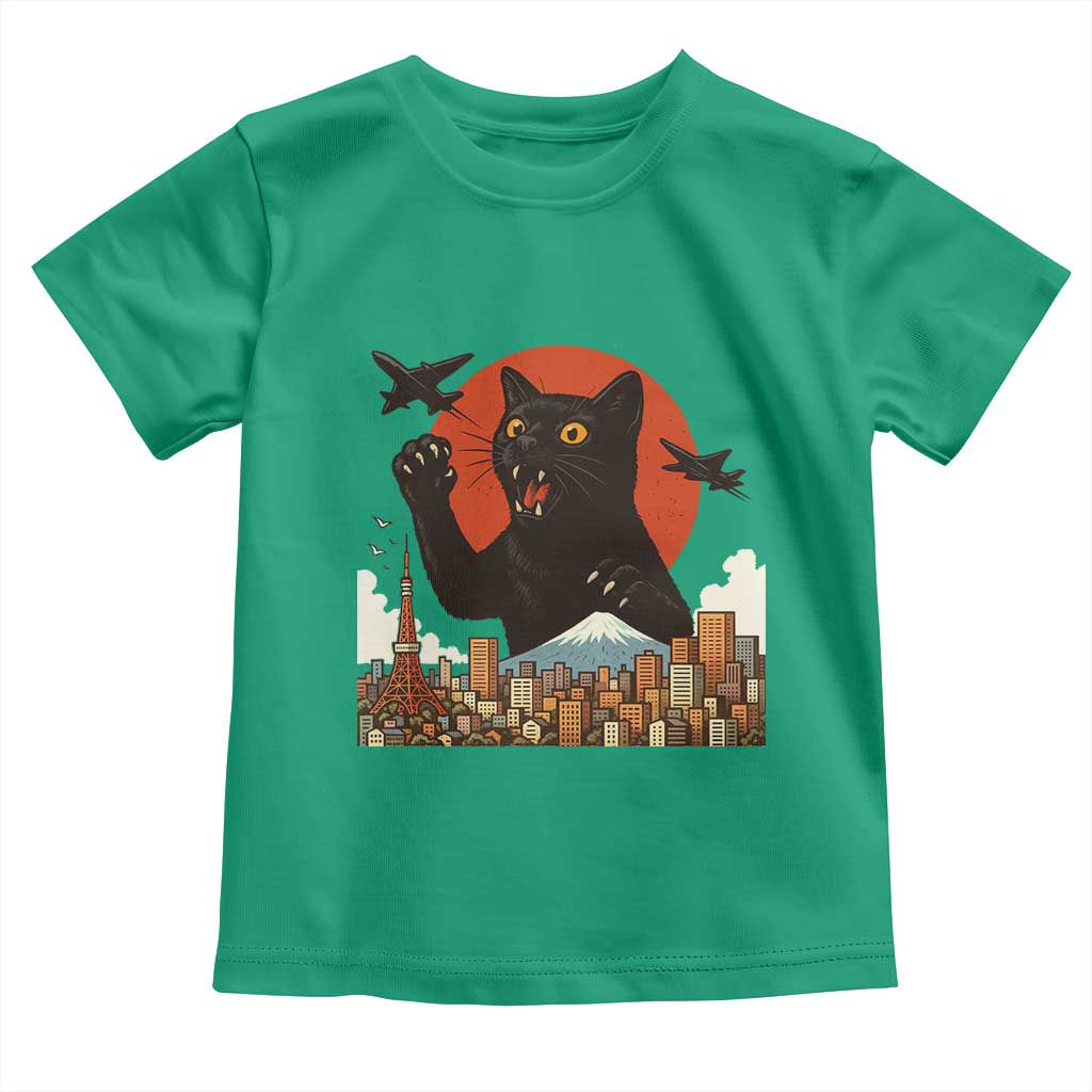 Catzilla Toddler T Shirt Funny Giant Cat Monster Roaring Tokyo Japan - Wonder Print Shop