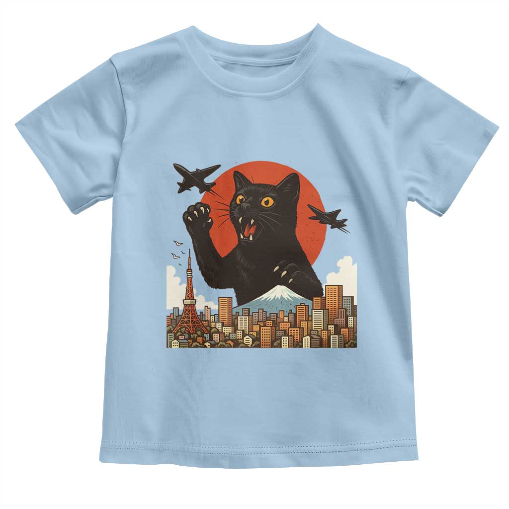 Catzilla Toddler T Shirt Funny Giant Cat Monster Roaring Tokyo Japan - Wonder Print Shop