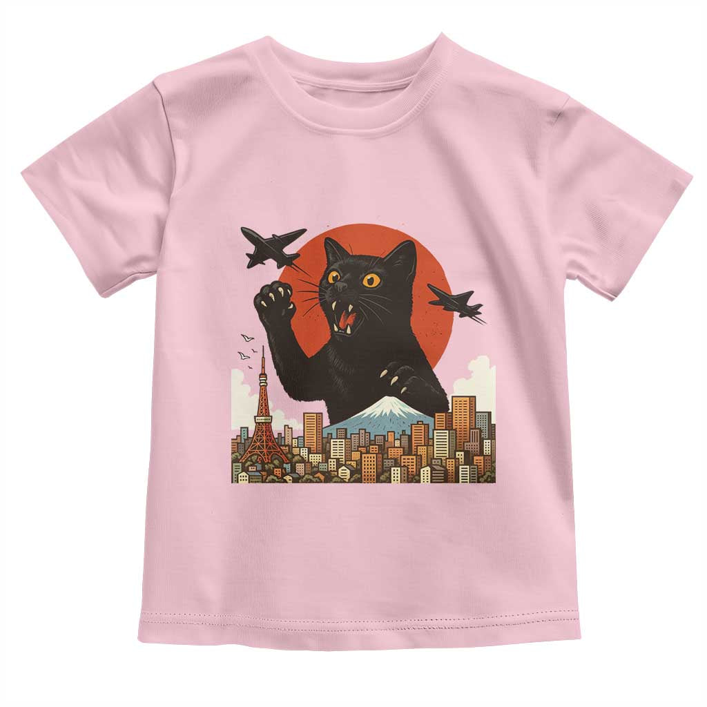 Catzilla Toddler T Shirt Funny Giant Cat Monster Roaring Tokyo Japan - Wonder Print Shop