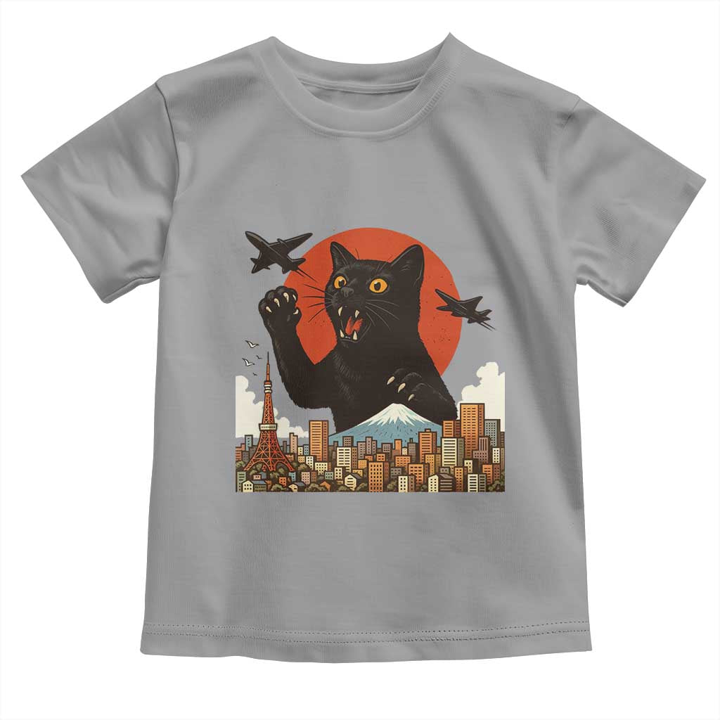 Catzilla Toddler T Shirt Funny Giant Cat Monster Roaring Tokyo Japan - Wonder Print Shop