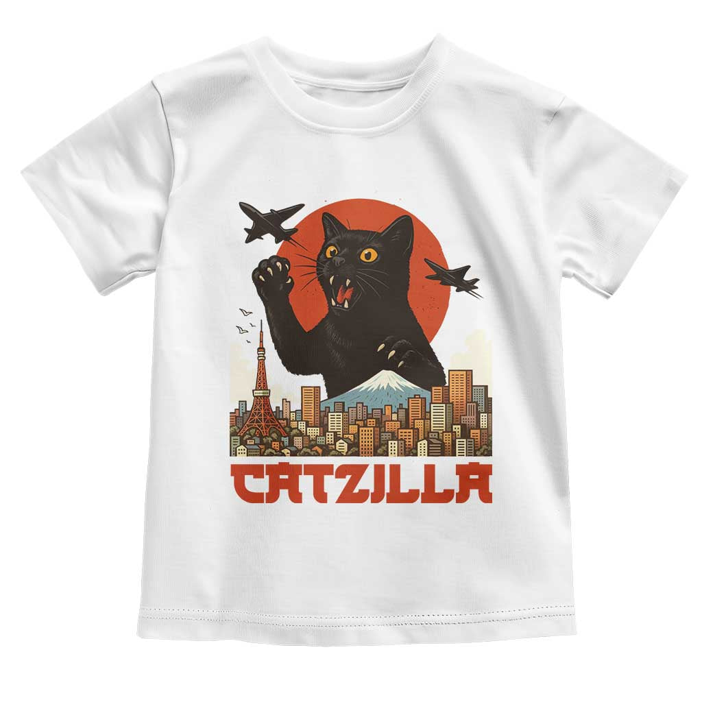 Catzilla Toddler T Shirt Funny Giant Cat Monster Roaring Tokyo Japan - Wonder Print Shop