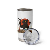 Catzilla Tumbler Cup Funny Giant Cat Monster Roaring Tokyo Japan