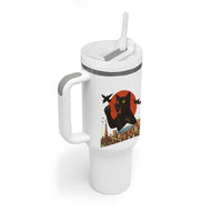 Catzilla Tumbler With Handle Funny Giant Cat Monster Roaring Tokyo Japan
