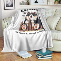 Cute Catzilla Throw Blanket The Ruler Of All Cute And Destructive Funny - Wonder Print Shop