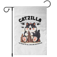 Cute Catzilla Garden Flag The Ruler Of All Cute And Destructive Funny - Wonder Print Shop