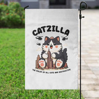 Cute Catzilla Garden Flag The Ruler Of All Cute And Destructive Funny - Wonder Print Shop