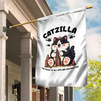 Cute Catzilla Garden Flag The Ruler Of All Cute And Destructive Funny - Wonder Print Shop