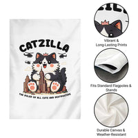 Cute Catzilla Garden Flag The Ruler Of All Cute And Destructive Funny - Wonder Print Shop