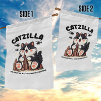 Cute Catzilla Garden Flag The Ruler Of All Cute And Destructive Funny - Wonder Print Shop