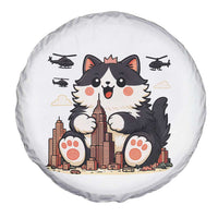 Cute Catzilla Spare Tire Cover The Ruler Of All Cute And Destructive Funny - Wonder Print Shop