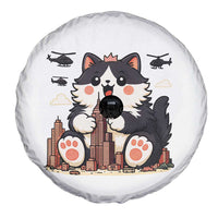Cute Catzilla Spare Tire Cover The Ruler Of All Cute And Destructive Funny - Wonder Print Shop
