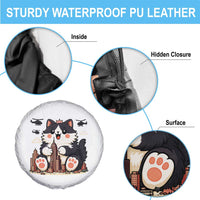Cute Catzilla Spare Tire Cover The Ruler Of All Cute And Destructive Funny - Wonder Print Shop