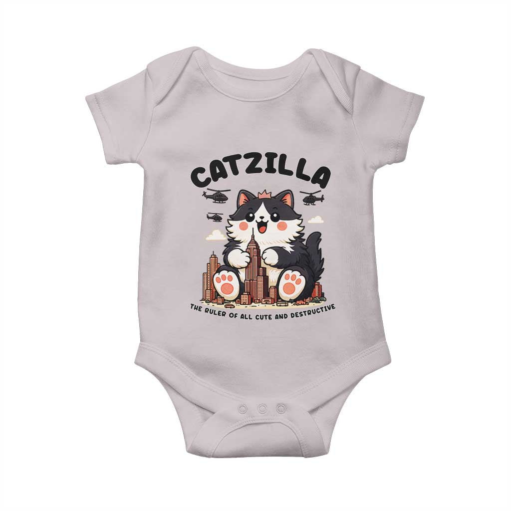 Cute Catzilla Baby Onesie The Ruler Of All Cute And Destructive Funny - Wonder Print Shop
